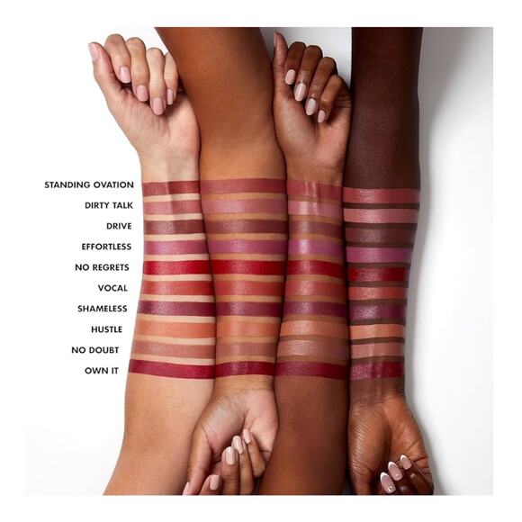 NEW e.l.f. O Face Satin LIPSTICK Long-Lasting Creamy Jojoba Infused OWN IT Red - Picture 4 of 9